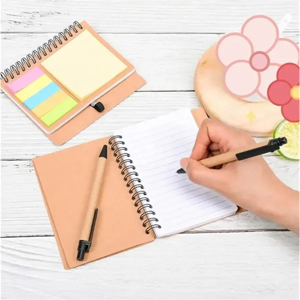 Sticky Business Notebook with Pen In Holder