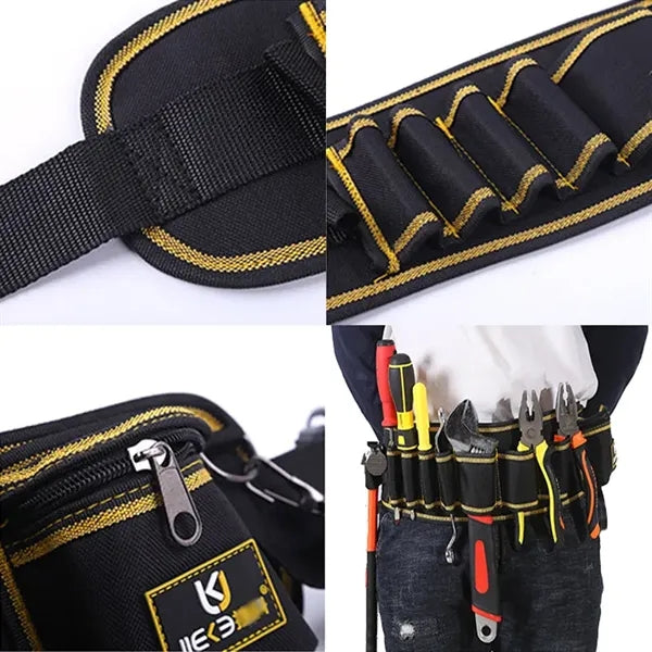Adjustable heavy duty electricians waist bag tool belt pouch