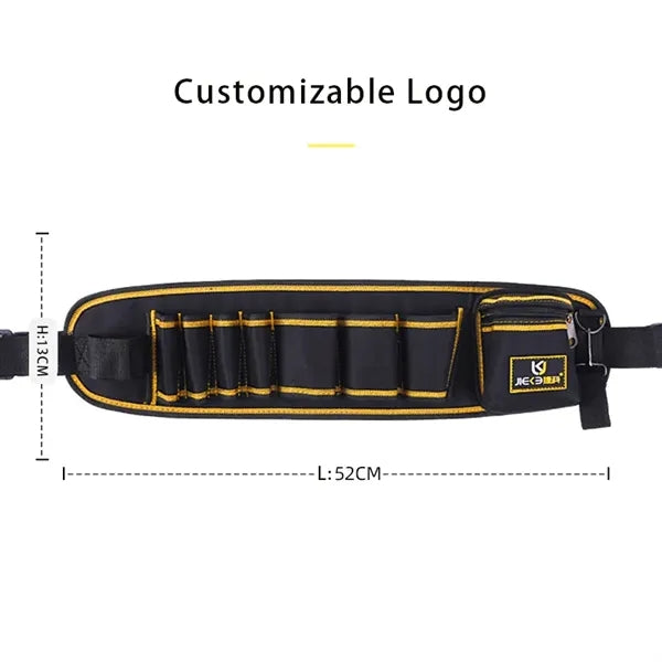Adjustable heavy duty electricians waist bag tool belt pouch