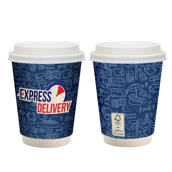 12 oz Full Color Paper Cup With Lid