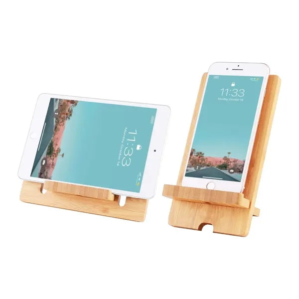 2 in 1 Natural Bamboo Cell Phone Stand