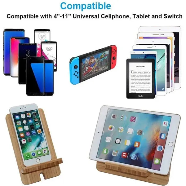 2 in 1 Natural Bamboo Cell Phone Stand