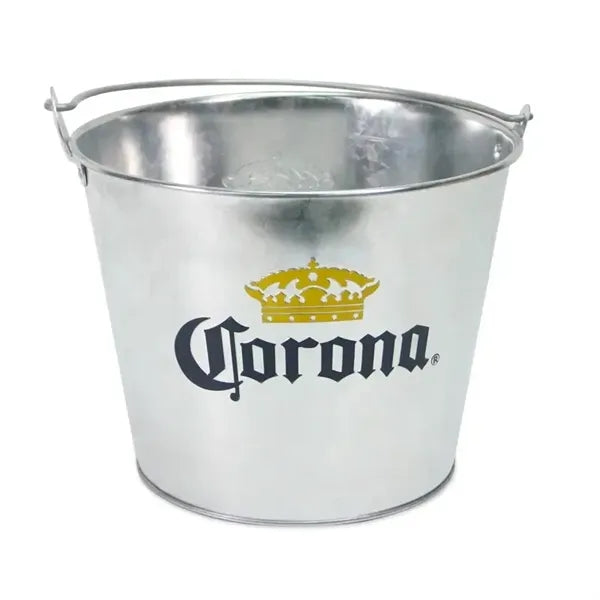 Galvanized Metal Ice Bucket with Handle