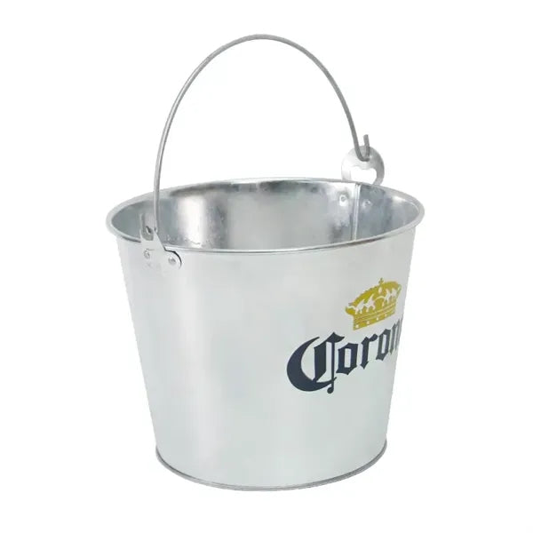Galvanized Metal Ice Bucket with Handle
