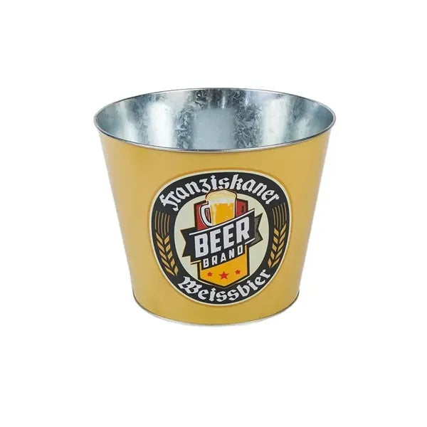 Galvanized Metal Ice Bucket with Handle