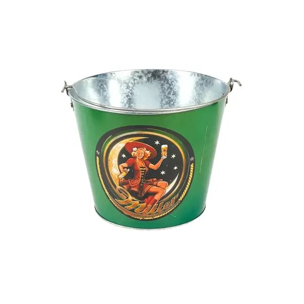 Galvanized Metal Ice Bucket with Handle