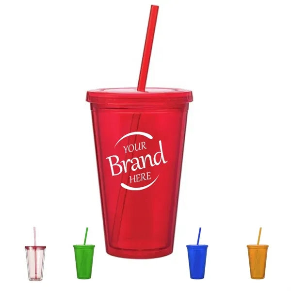 16Oz Double Wall Plastic Tumbler Cups