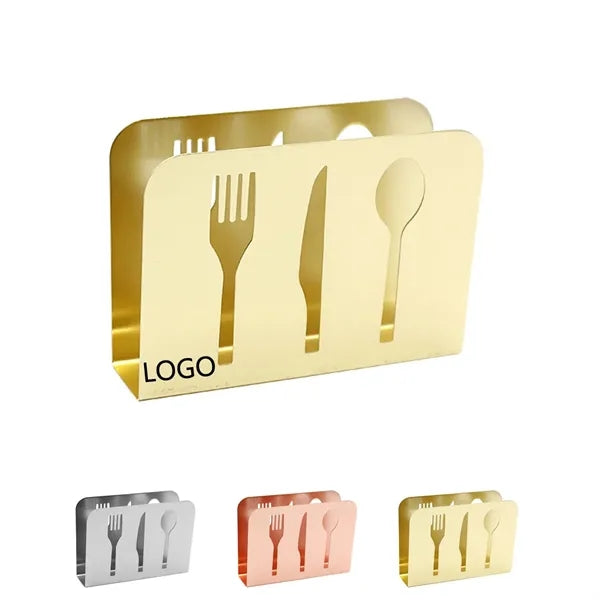 Gold Knife And Fork Napkin Tissue Holder