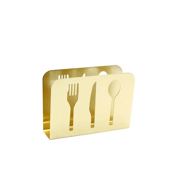 Gold Knife And Fork Napkin Tissue Holder