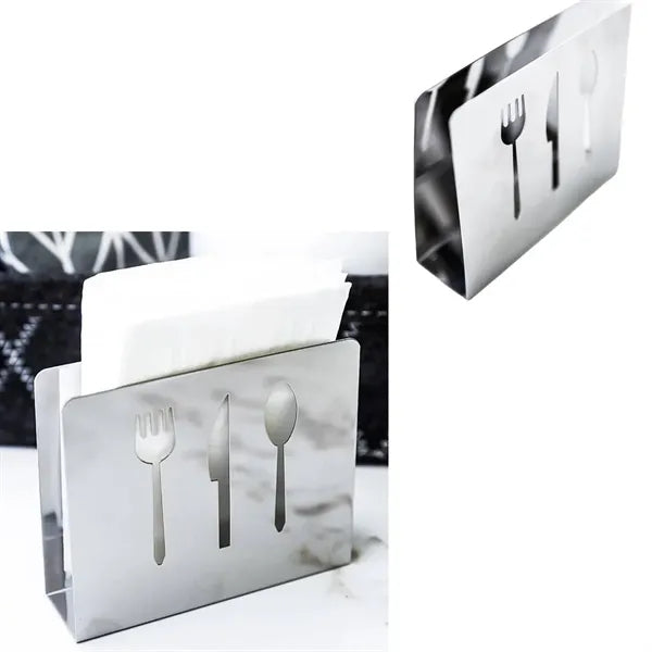 Silver Knife And Fork Napkin Tissue Holder