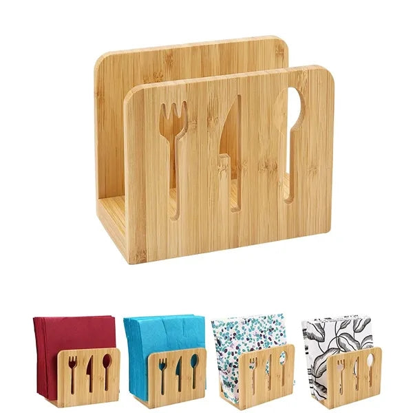 Wooden Knife And Fork Napkin Tissue Holder