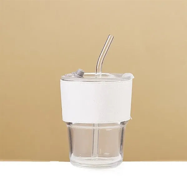 14 oz Glass Straw Cup
