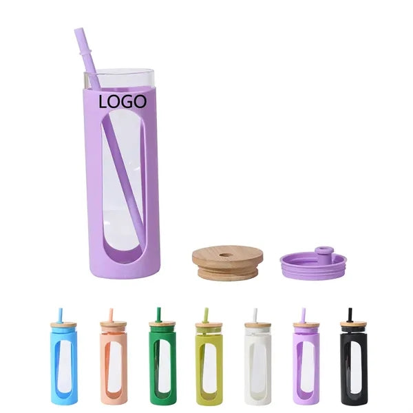 20Oz Straw Lid Glass Water Tumbler
