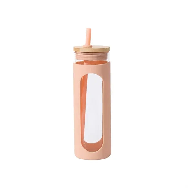20Oz Straw Lid Glass Water Tumbler