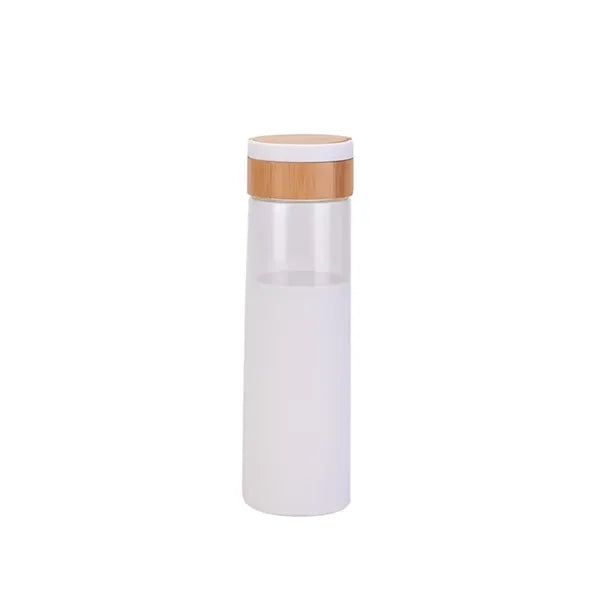 18Oz Silicone Sleeve Water Bottle With Bamboo Lid