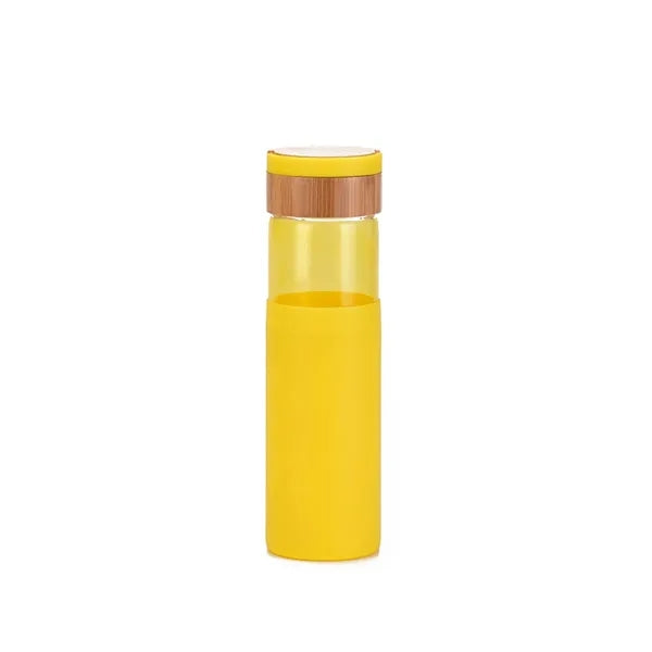 18Oz Silicone Sleeve Water Bottle With Bamboo Lid