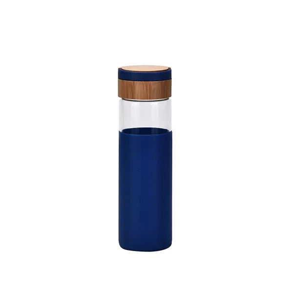 18Oz Silicone Sleeve Water Bottle With Bamboo Lid