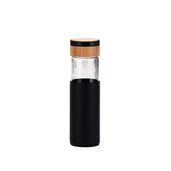 18Oz Silicone Sleeve Water Bottle With Bamboo Lid