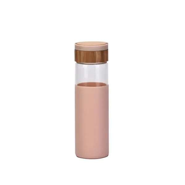 18Oz Silicone Sleeve Water Bottle With Bamboo Lid
