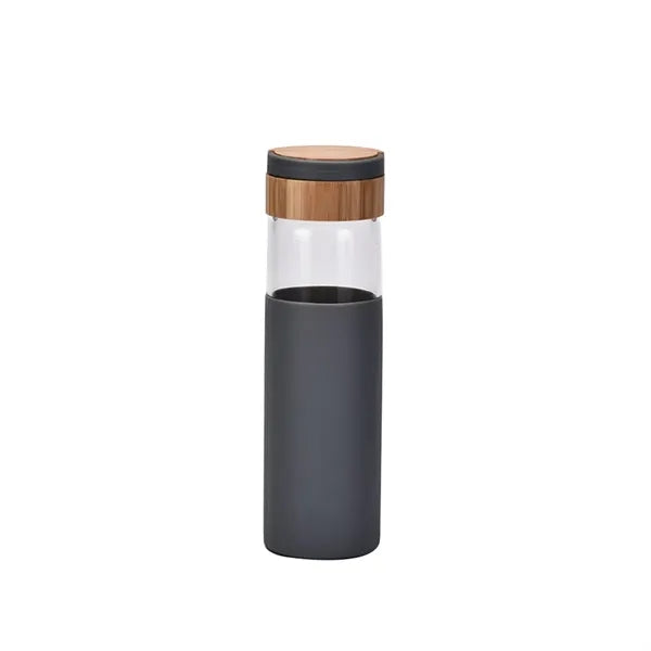 18Oz Silicone Sleeve Water Bottle With Bamboo Lid