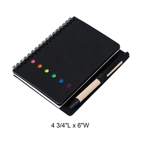 Eco Spiral Notebook/Sticky Flags & Pen Journal-Full Color