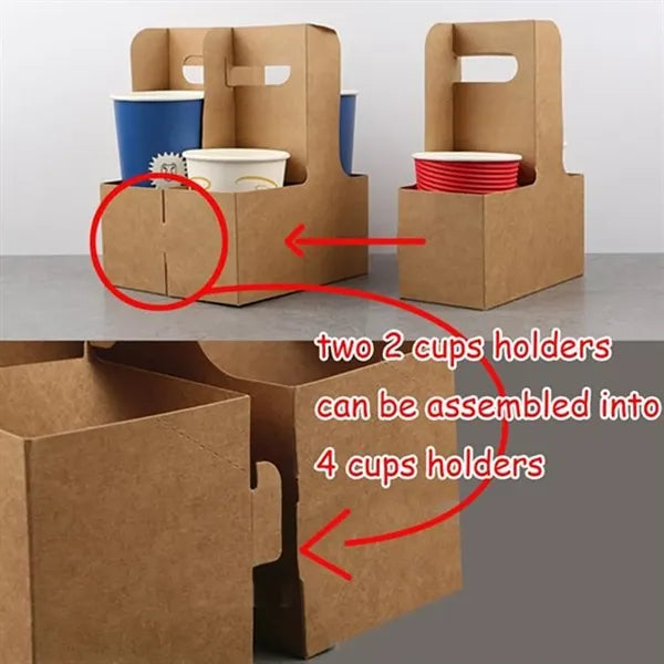 Assembled Kraft Paper Cup Holder
