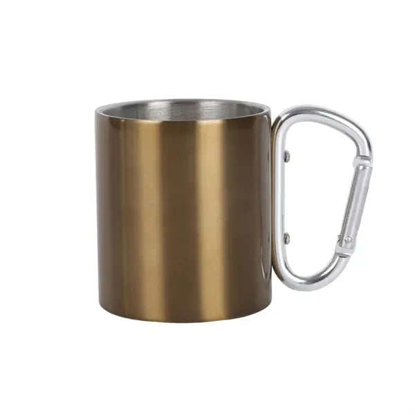 220 ML Stainless Steel Mug with Screw Carabiner Handle