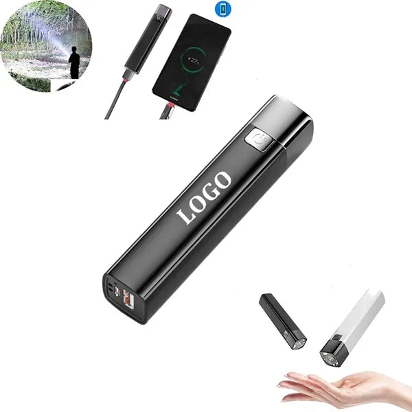 LED Flashlight USB Rechargeable Torch Charger Mini Power Ban
