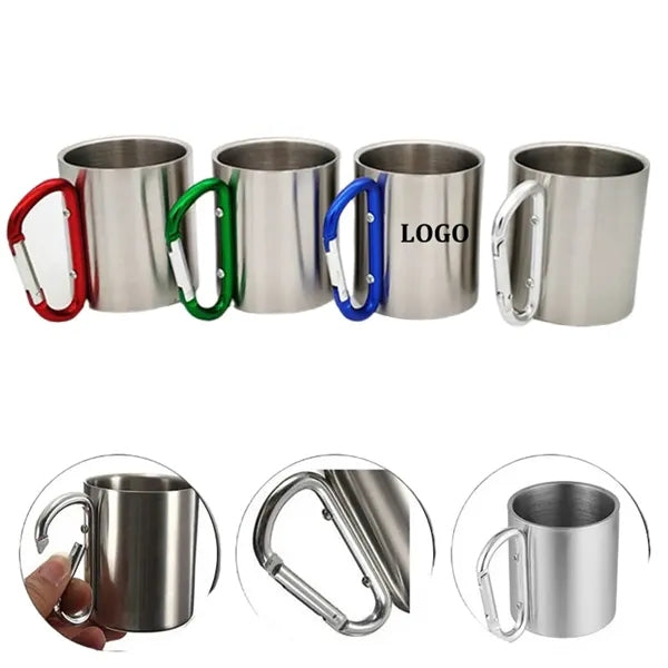 7oz Double-Wall Stainless Steel Insulated Mug w/ Carabiner