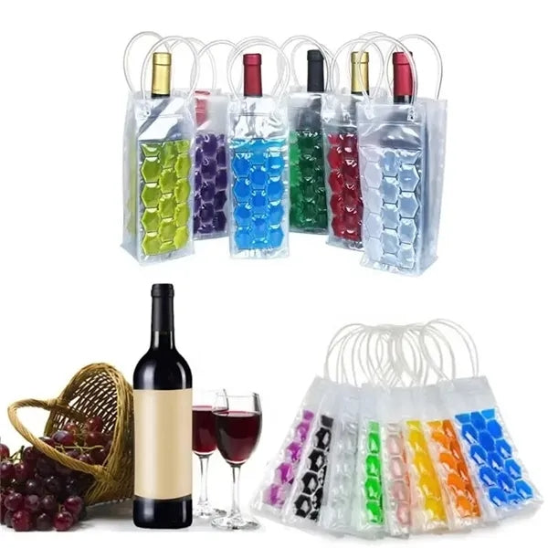 PVC gel beads wine bottle cooler cooling bag