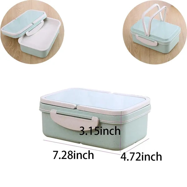 Double layers Eco Lunch Box Made From Wheat Straw