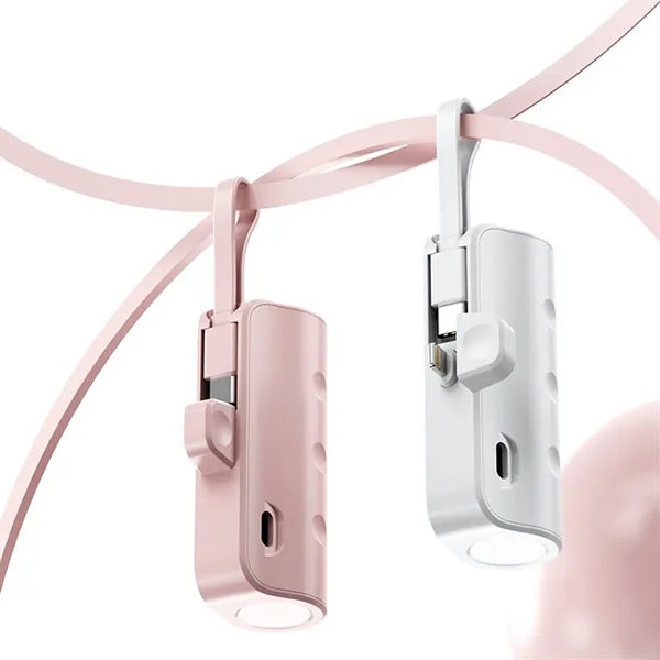 2 in 1 Pocket Keychain Emergency Powerbank with Cable