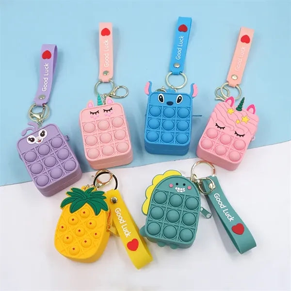 Push Bubble Pop-it Key Chain Stress Relief Coin Purse Bag