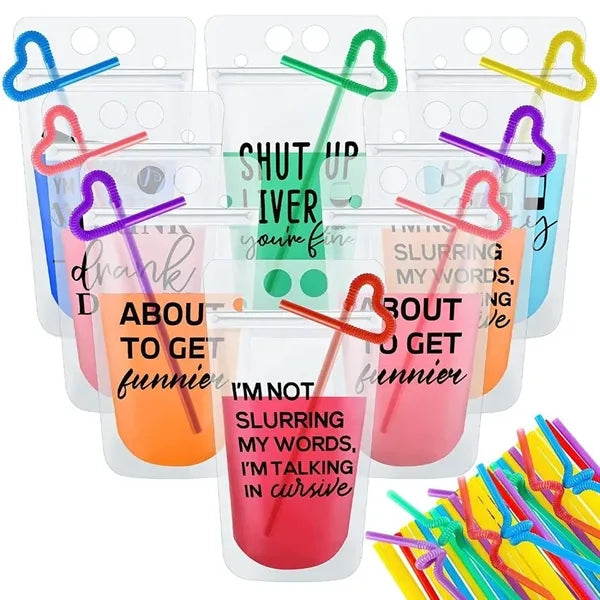 17 Oz Clear Self-sealed Food Drink Pouch Juice Beverage Bag