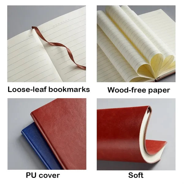 Notebook with PU Leather Softcover for School and Office