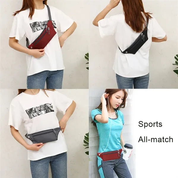 3 Zippered Pockets Outdoor Fanny Pack Running Waist Bags