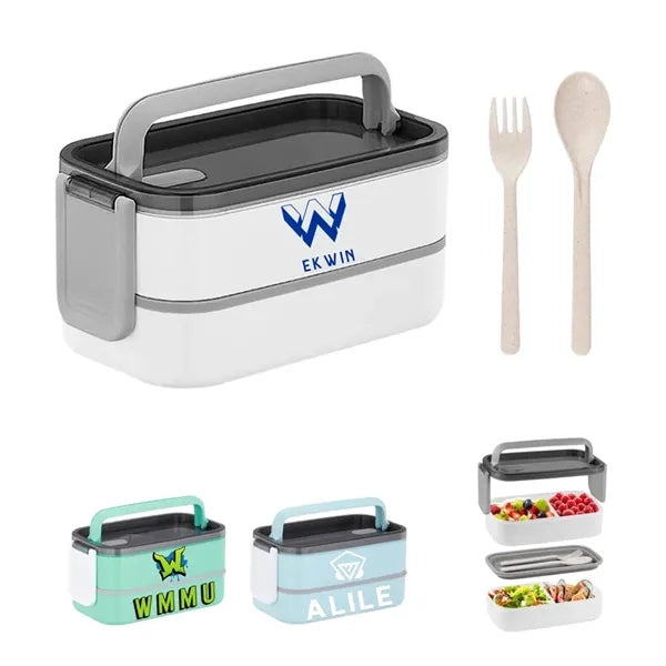 2-Layer Bento Box with Utensils
