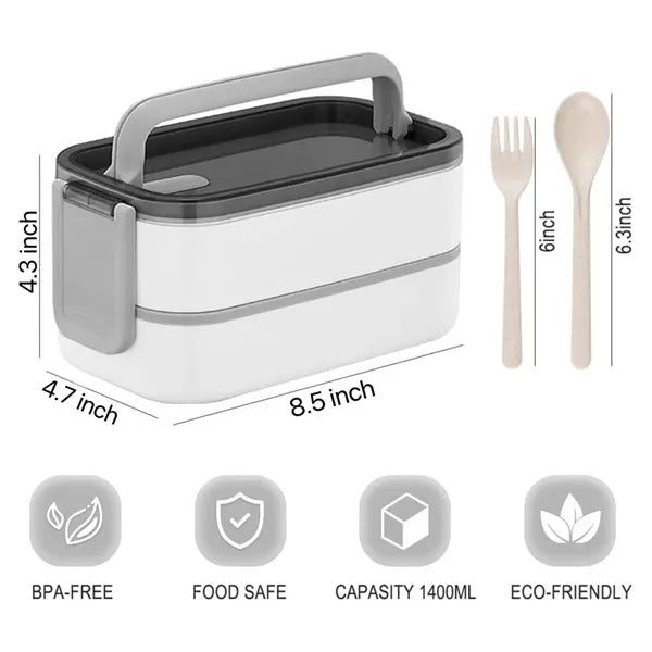2-Layer Bento Box with Utensils