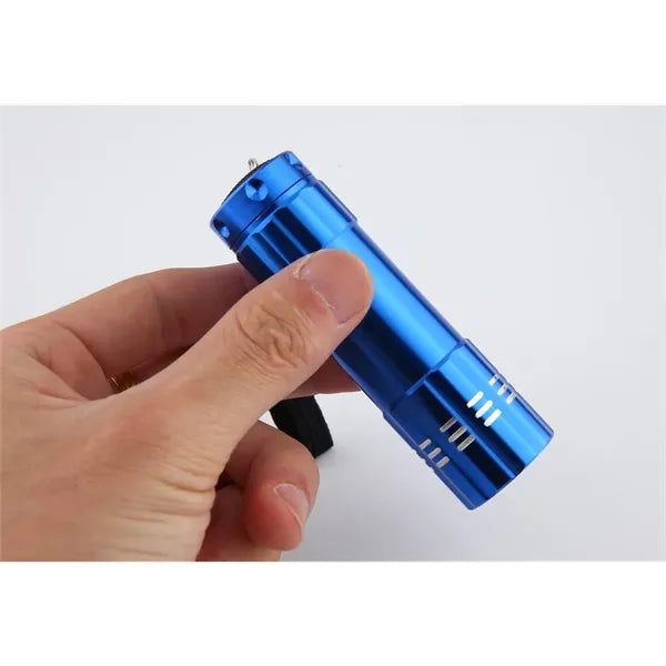 Aluminum 9 LED Flashlight Torch Batteries Included