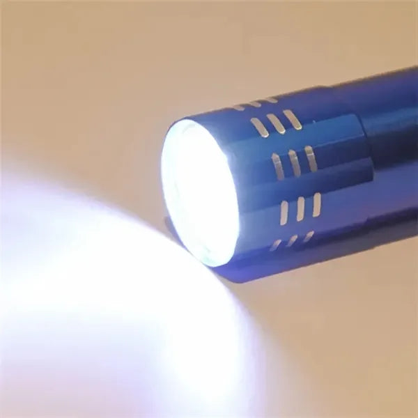 Aluminum 9 LED Flashlight Torch Batteries Included
