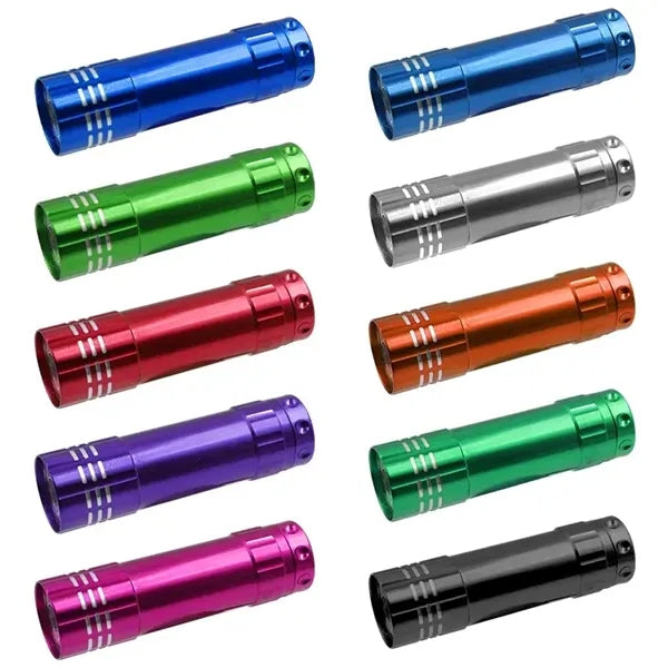 Aluminum 9 LED Flashlight Torch Batteries Included