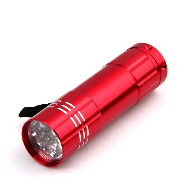 Aluminum 9 LED Flashlight Torch Batteries Included