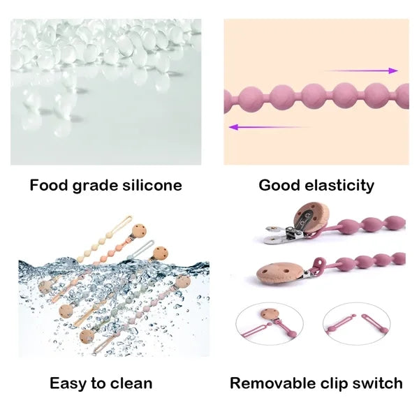 Stretchable Silicone Pacifier Clips