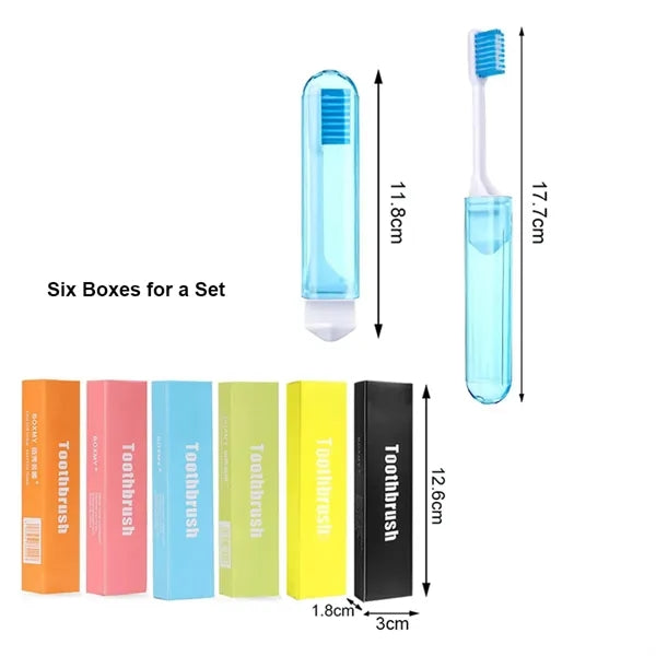 6 Pcs Portable Folding Toothbrush Set