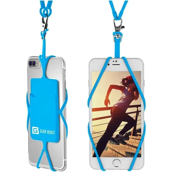 Silicone Lanyard with Phone Holder and Wallet