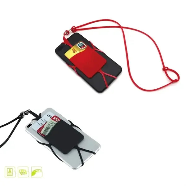Silicone Lanyard with Phone Holder and Wallet