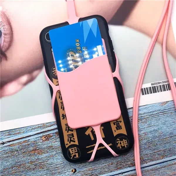 Silicone Lanyard with Phone Holder and Wallet