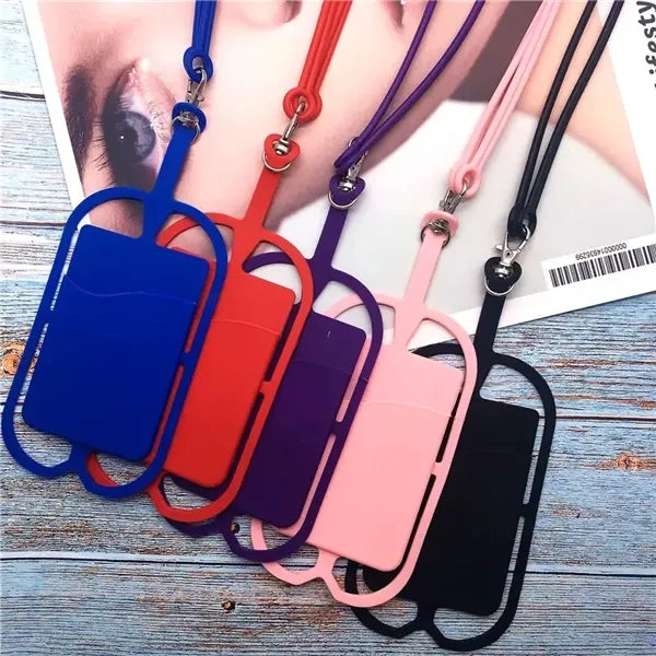Silicone Lanyard with Phone Holder and Wallet