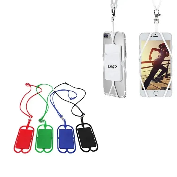 Silicone Lanyard with Phone Holder and Wallet