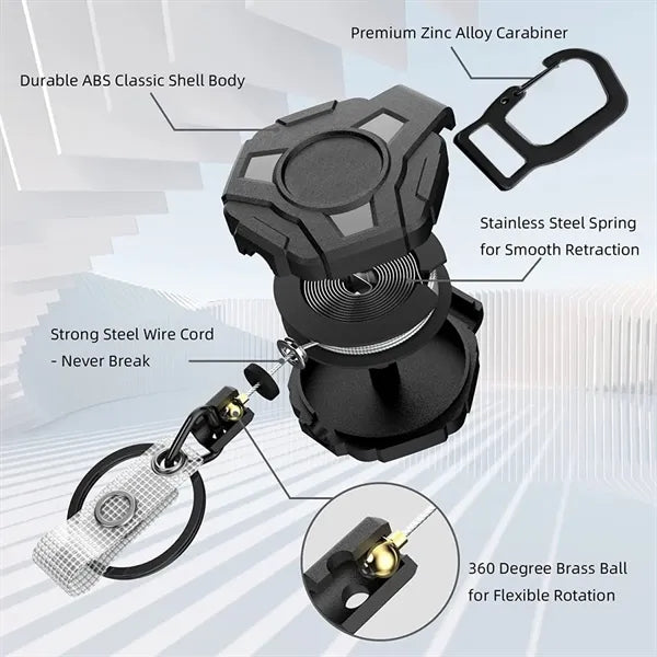 Retractable Keychain Heavy Duty Badge Reels ID Holder